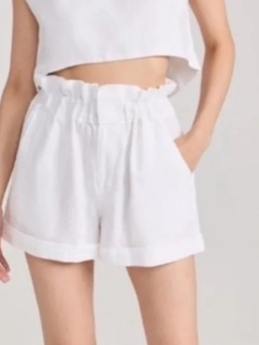 Posse White Linen Shorts